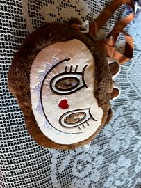 Borsetta mostriciattolo in pelouche marrone