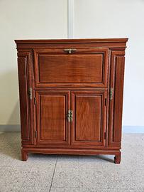Mobile orientale da bar  in legno rosso