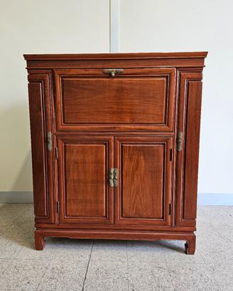 Mobile orientale da bar  in legno rosso