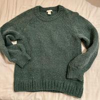 Maglione verde con filo lurex argento H&M tg Small