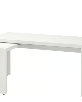 Scrivania con piano estraibile, bianco, 151x65 cm