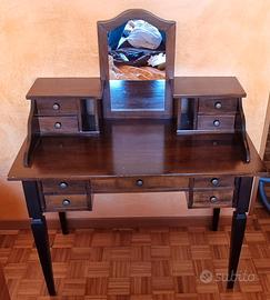 scrittoio arte povera con cassetti e specchio