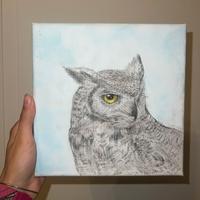 Quadro fatto a mano, gufo 
