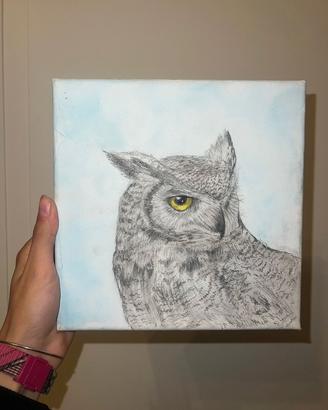 Quadro fatto a mano, gufo 