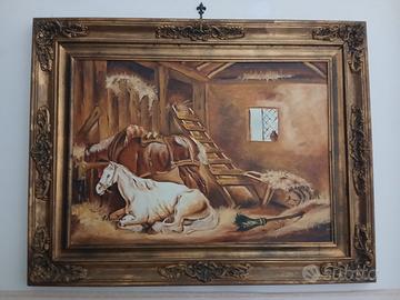Quadro Cavalli in stalla