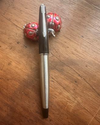 Parker 45 CT acciaio satinato e resina pennino oro