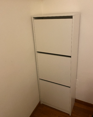 Scarpiera bianca salvaspazio a ribalta – design mo