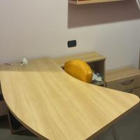 Letto a castello,  scrivania, cassettiera e