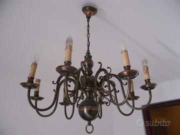 Lampadario in ottone