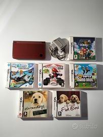 Nintendo DSi XL rosso vinaccia + giochi 