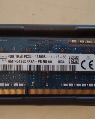 2 banchi RAM sodimm DDR3 4gb