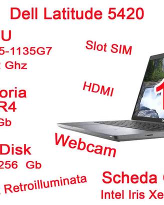Dell5420 14"Full HD Intel i5 16GB RAM 256GB SSD