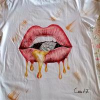 T-shirt cotone, decorazioni artistiche 