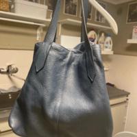 Borsa coccinelle blu in vera pelle