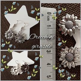 orecchini girasole metallici 