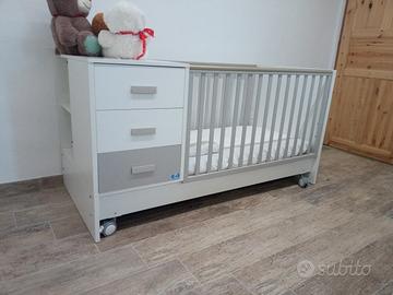 lettino pali trasformabile con cassetti e materass