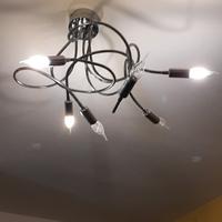 Lampadario da soffitto con fili mobili in acciaio