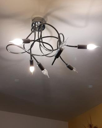 Lampadario da soffitto con fili mobili in acciaio