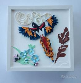 Quadro quilling-Fatto a mano-Soggetto tropicale