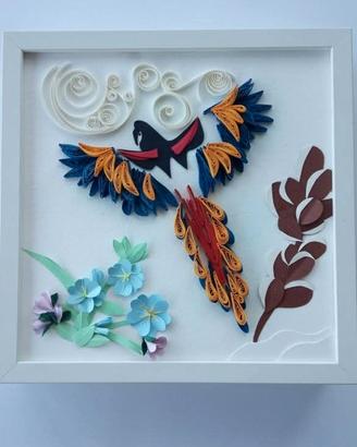 Quadro quilling-Fatto a mano-Soggetto tropicale