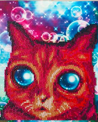 Quadro Diamond Painting Gatto Galattico - 20x25 cm