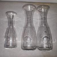 3 BOTTIGLIE IN VETRO PER VINO DA OSTERIA VINTAGE