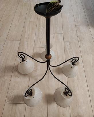 Lampadario ferro battuto 