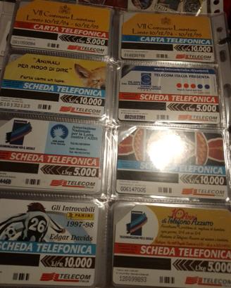 Schede telefoniche anni 90 ecc