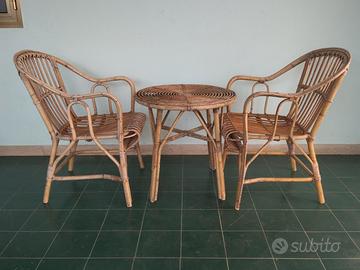 Set salotto giardino/veranda in vimini