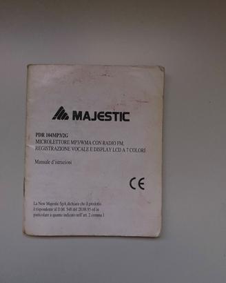 Majestic lettore mp3- solo istruzioni- pdr 104mp3/