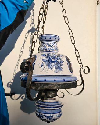 Lampadario d’epoca in vetro soffiato primi ‘900