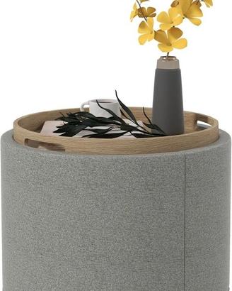 HOMCOM Pouf Contenitore con coperchio effetto lino
