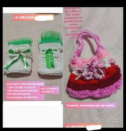 Sacchetti a uncinetto porta confetti