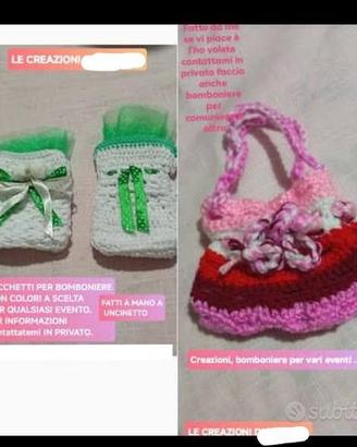Sacchetti a uncinetto porta confetti
