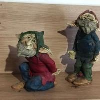 Coppia Pixies Grandi Poliresina Fioriera Giardino