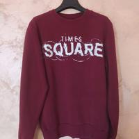 Felpa uomo borgogna "Times Square" - 100% cotone.