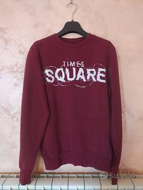 Felpa uomo borgogna "Times Square" - 100% cotone.