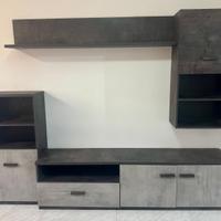 Composizione mobile TV sospeso grigio cemento mode