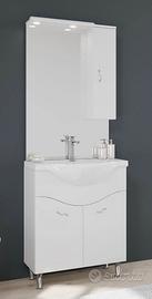 Mobile bagno 2 ante e pensile bagno bianco lucido