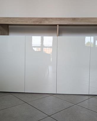 Madia soggiorno 4 ante battenti bianco e rovere