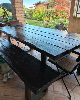 Tavolo,panche da esterno legno massello di Larice