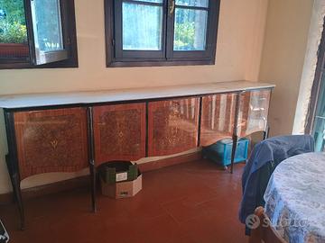 Credenza d'epoca, ripiano in marmo