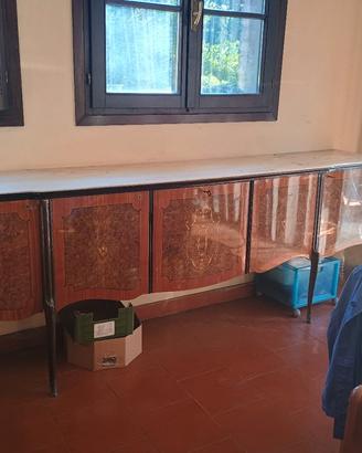 Credenza d'epoca, ripiano in marmo