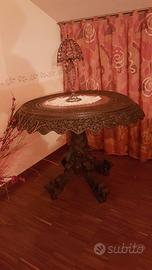 Piccolo Tavolo Rotondo Legno Intagliato piacenza