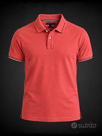 Tommy Hilfiger Polo Uomo L Corallo Y2K