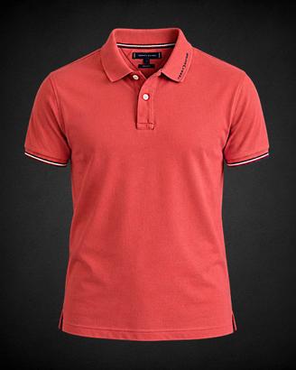 Tommy Hilfiger Polo Uomo L Corallo Y2K