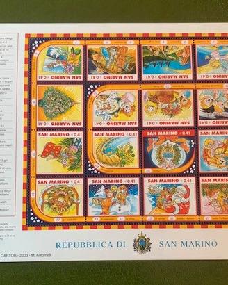 foglietto francobolli Gioco dell’oca natalizio