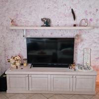 Mobile e mensola legno massello di abete decapato 