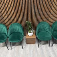 Sedie in velluto verde petrolio