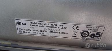Microonde con Grill LG MH6338AK - PARI AL